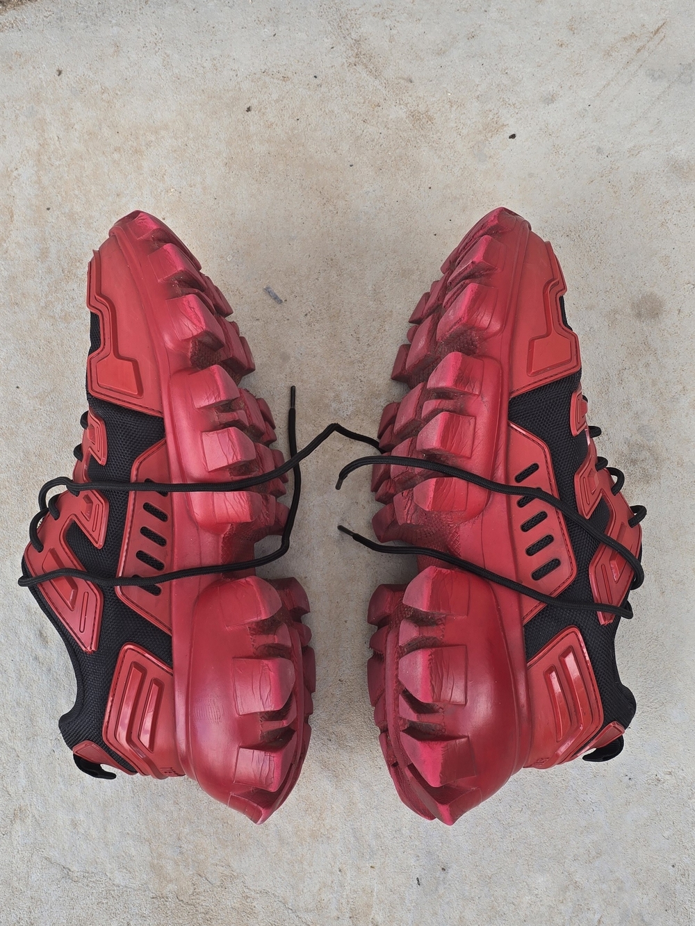 Men's Red and Black Chunky Athletic Sneakers
